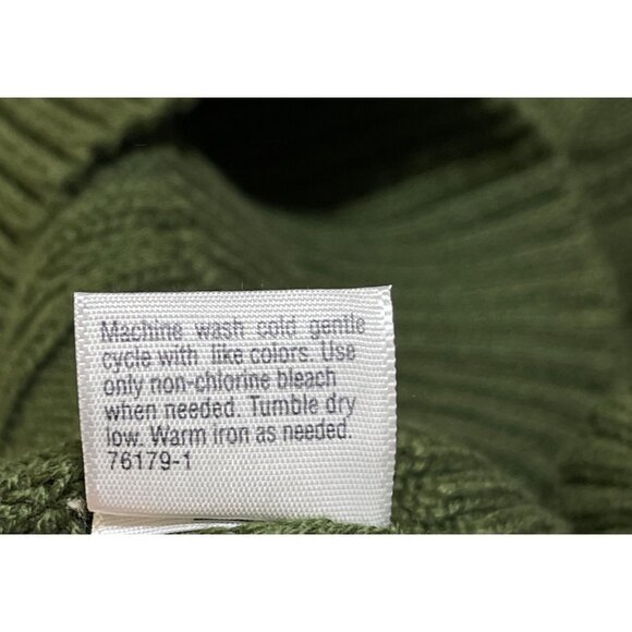 New St. John's Bay Sweater Green Cable Knit Size L Large Crew Neck Woment - Picture 6 of 6